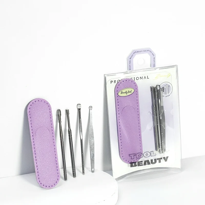 4+1 Ear Wax Removal Tool Kit With Leather Case- BMS-165