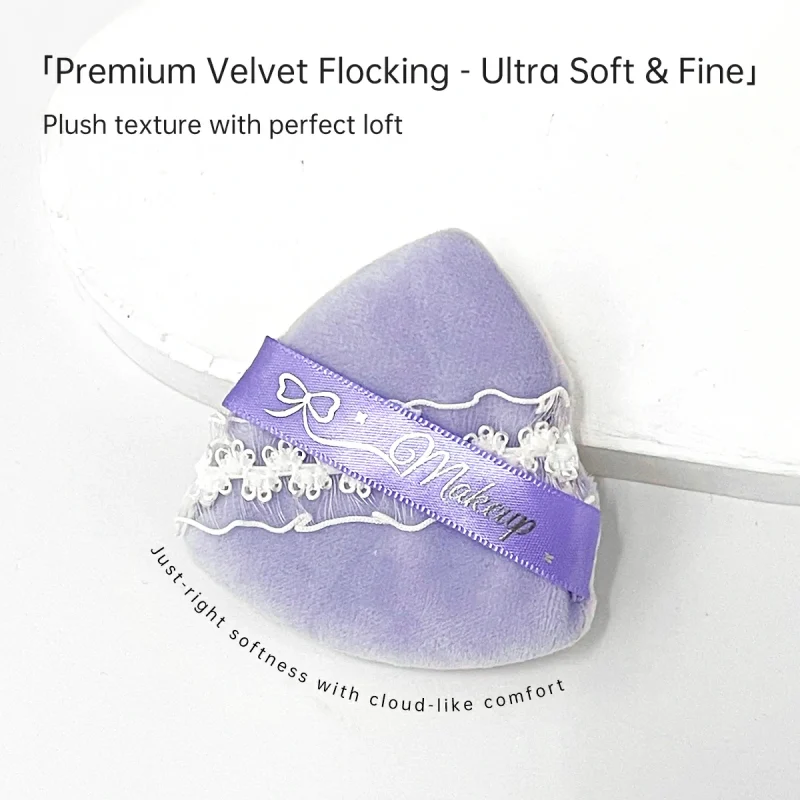Large Dual-sude Lace-ribbon Setting Powder Puff with A Case- BMS-321 - Image 4