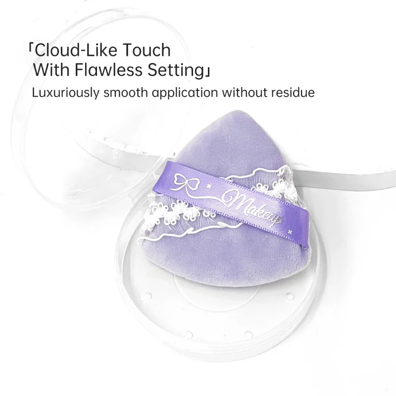 Large Dual-sude Lace-ribbon Setting Powder Puff with A Case- BMS-321 - Image 2