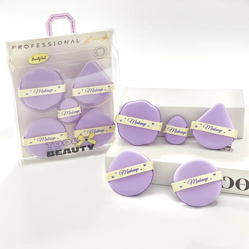 5 + 1 Dual-side Setting Cushion Puff Bundle with A Case- BMS-331