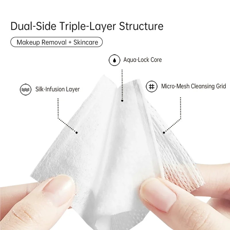 2 in 1 Multifunctional cotton pads-400-pack light thin+ 60-pack 3-ply- BMS-161 - Image 3