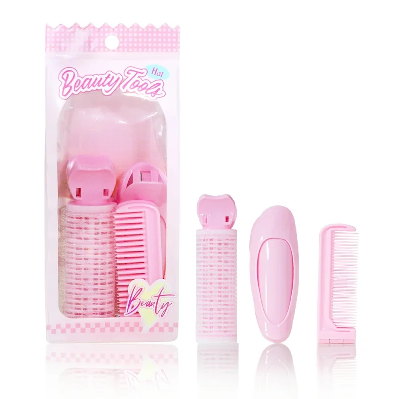 3 in 1 Self-grip Hair Volumizing Roller & Sectioning Clip & Folding Comb Kit-BMS-379