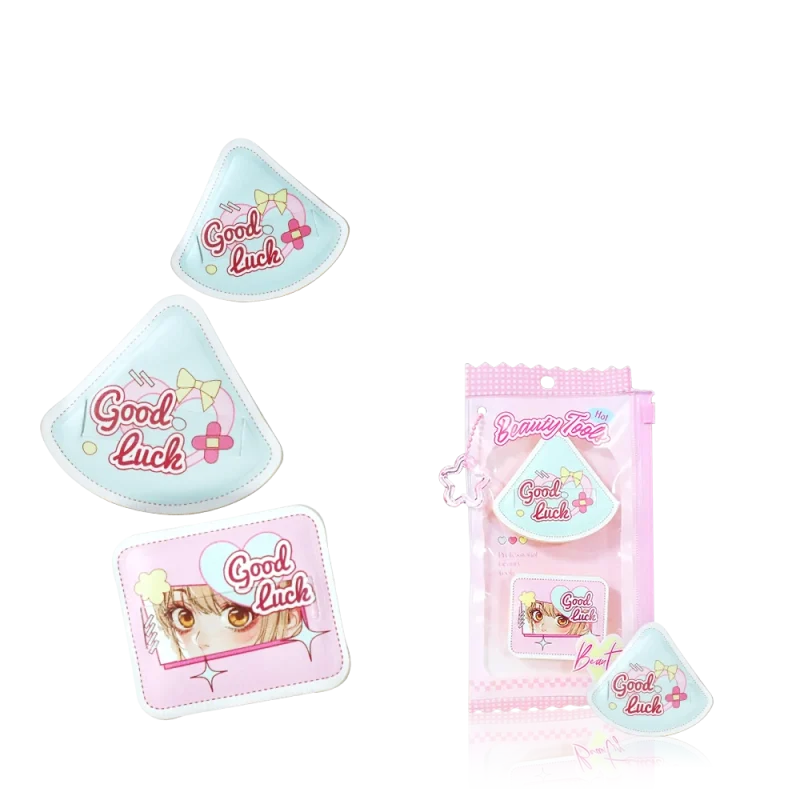 2 in 1 Triangle & Square Marshmallow Makeup Puff Kit-BMS-341