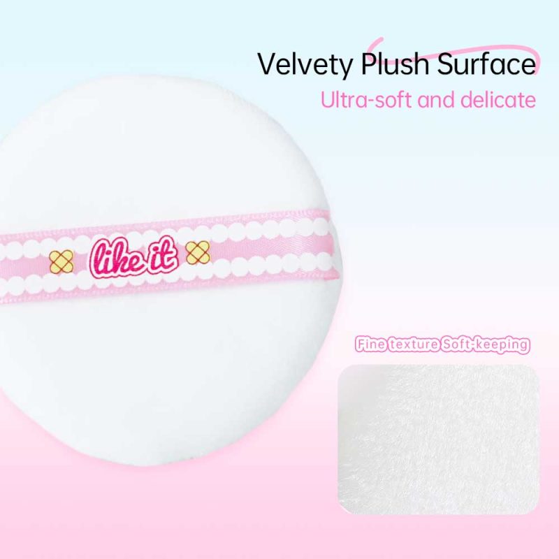 Round Velour Powder Puff-BMS-347 - Image 2