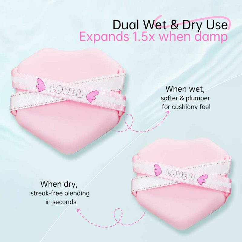 2 in 1 Hydrophilic Dual-side Dual-ribbon Cushion Puff Bundle-BMS-354 - Image 5