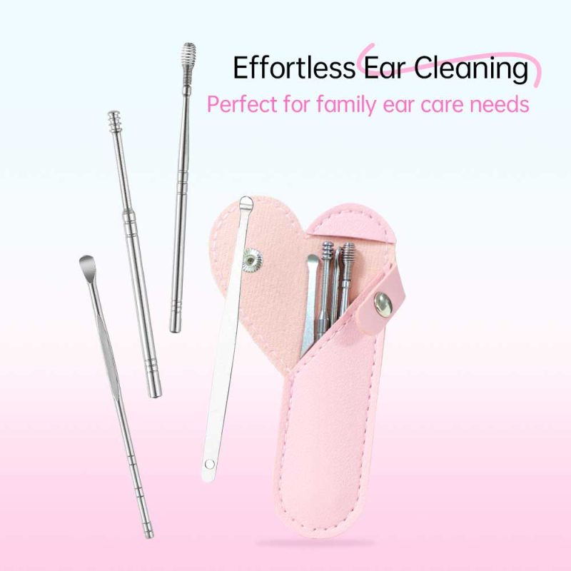 4+1 Ear Wax Removal Tool Kit With Leather Case- BMS-363 - Image 4