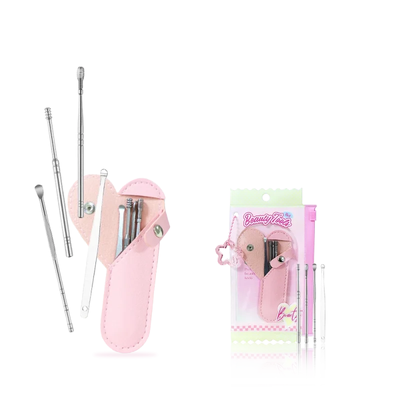4+1 Ear Wax Removal Tool Kit With Leather Case- BMS-363