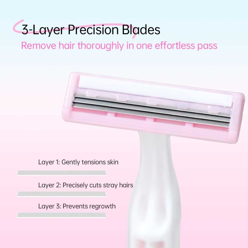 3 in 1 Folding Triple-blade Cartridge Brow Razor Bundle-BMS-374 - Image 4