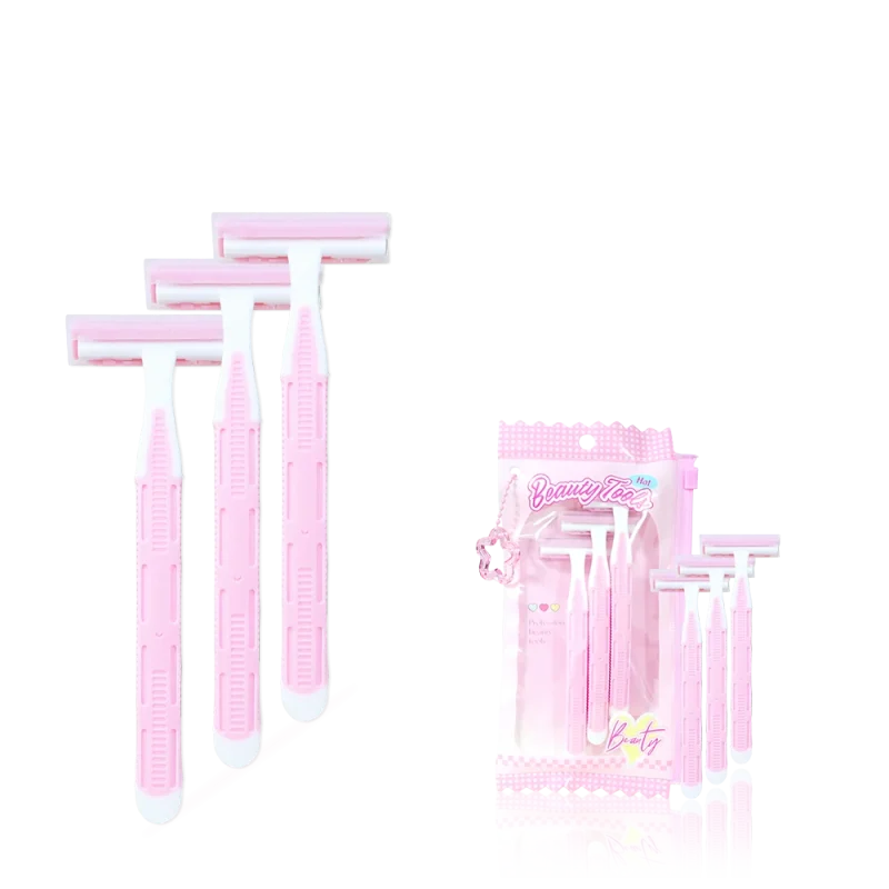 3 in 1 Folding Triple-blade Cartridge Brow Razor Bundle-BMS-374