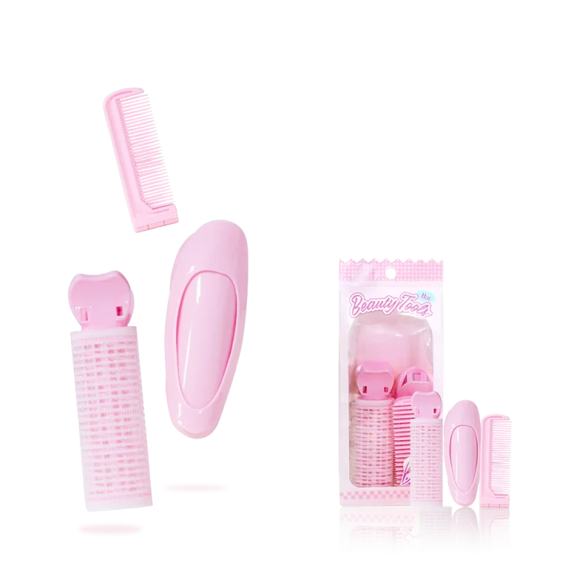 3 in 1 Self-grip Hair Volumizing Roller & Sectioning Clip & Folding Comb Kit-BMS-379