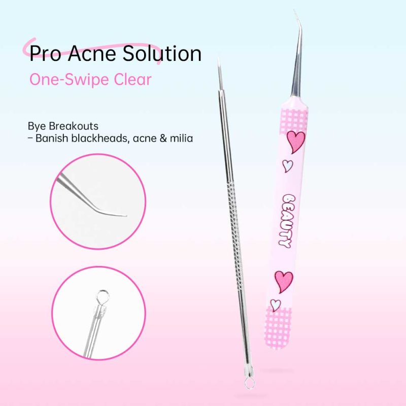 2+1 Acne Blackhead Pimple Comedone Extraction Tool Kit-BMS-392 - Image 4