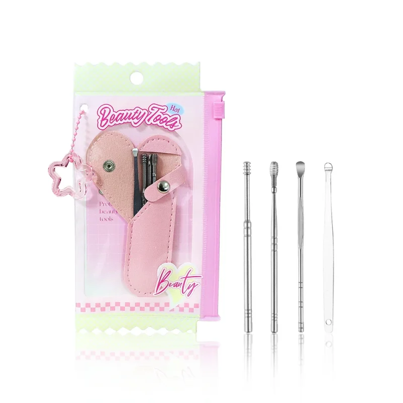 4+1 Ear Wax Removal Tool Kit With Leather Case- BMS-363